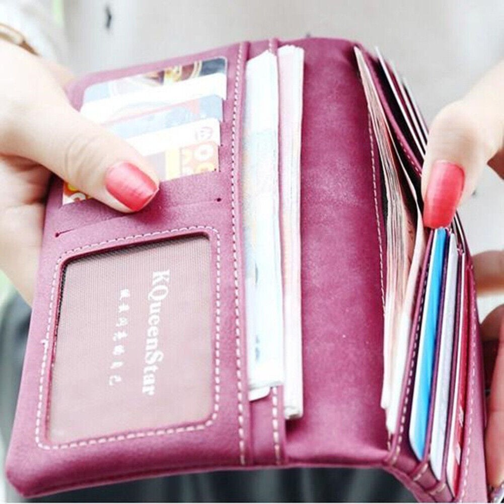 Women Long Wallet Clutch Leather Card Holder Pocket Handbag Slim Purse Bag Gift