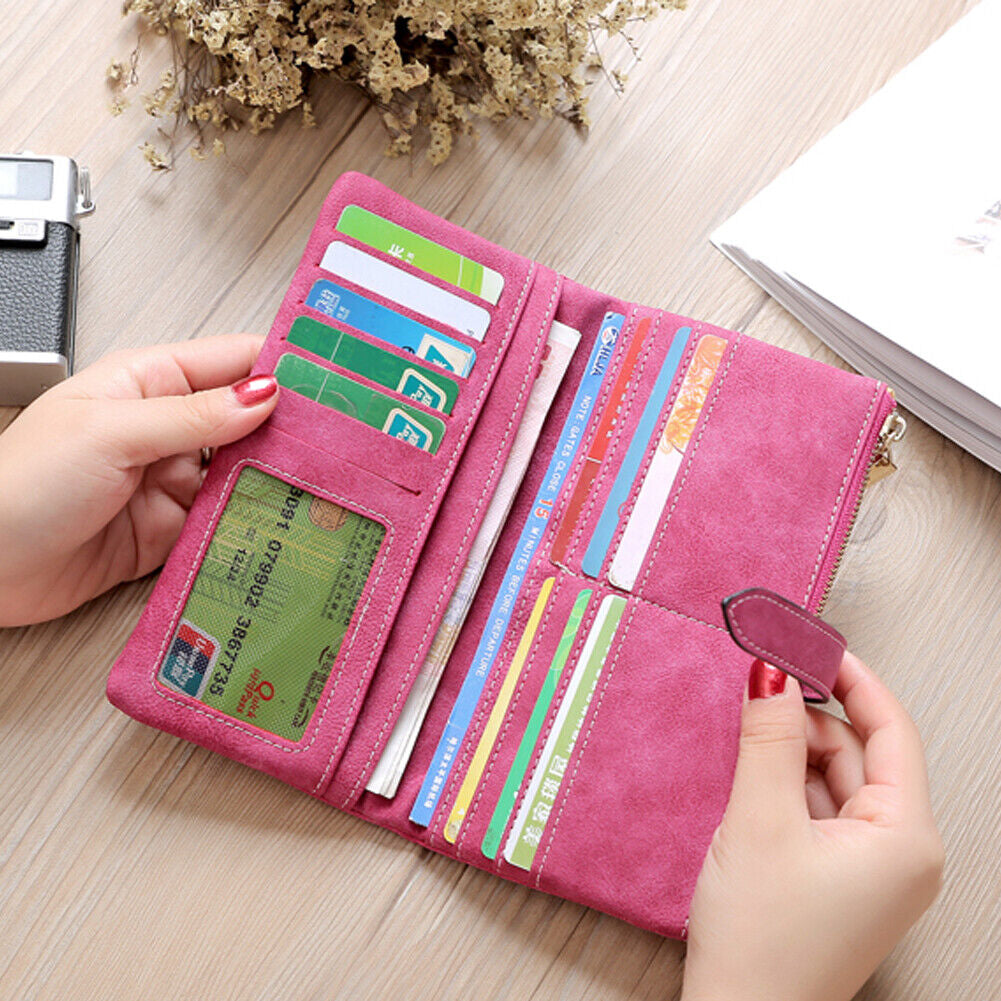 Women Long Wallet Clutch Leather Card Holder Pocket Handbag Slim Purse Bag Gift