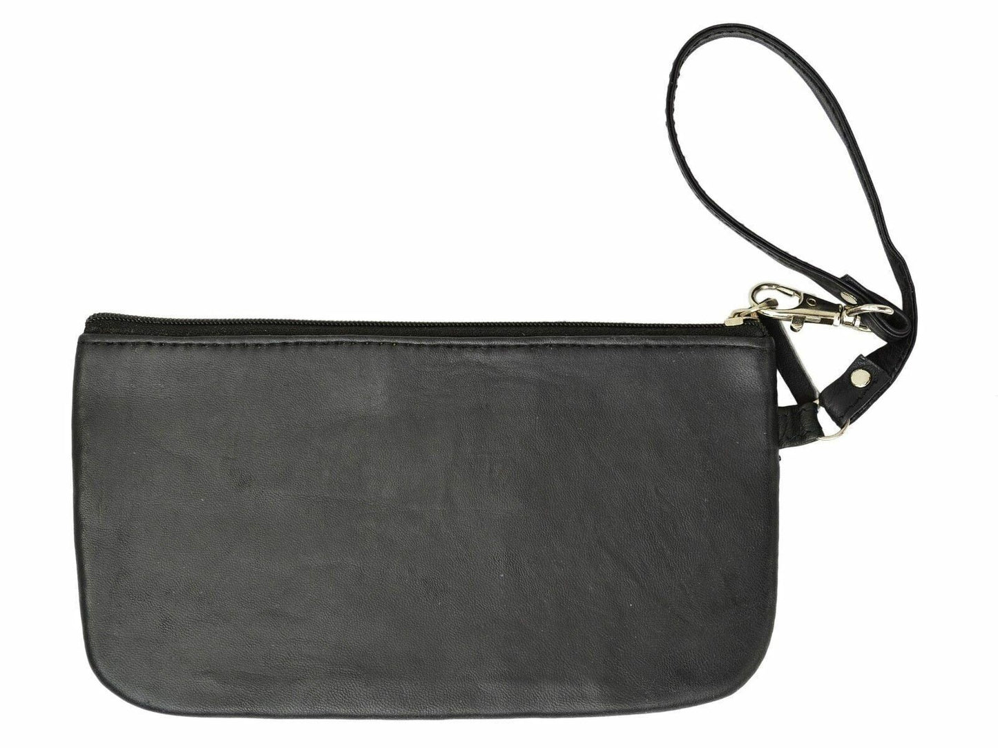 RFID Safe Soft-Sided Premium Leather Zippered Wristlet Wallet.