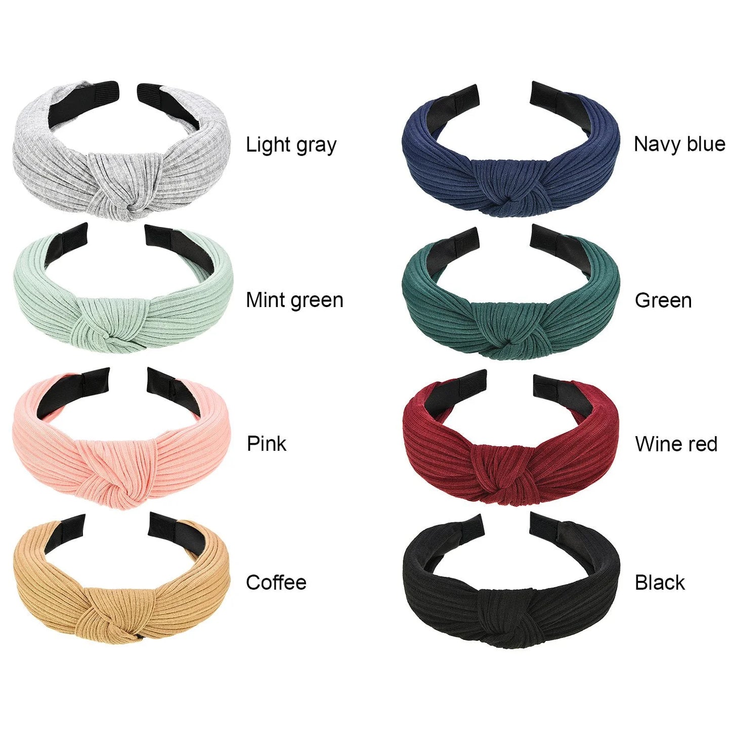 8 Pieces Womens Headbands, Headbands in 8 Colors, Elastic Headbands for Women