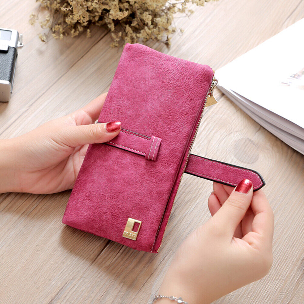 Women Long Wallet Clutch Leather Card Holder Pocket Handbag Slim Purse Bag Gift