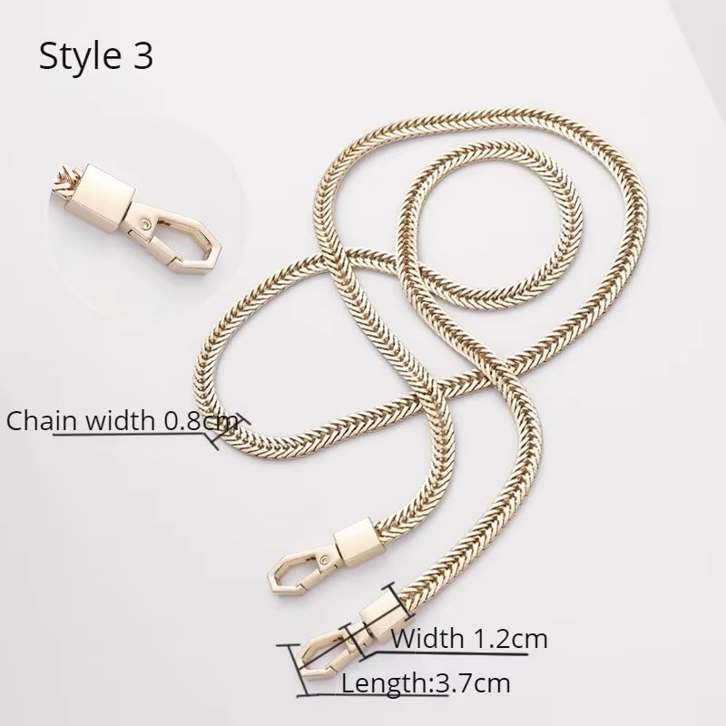 Golden Bag Chain Accessories Metal Extension Chains Underarm Crossbody Shoulder Belt Replacement Bags Strap for Women'S Bag