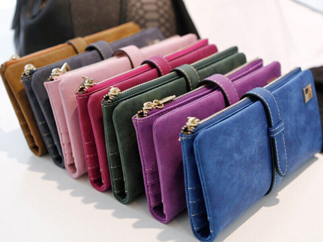 Womens Soft Leather Long Wallet Clutch Card Cash Holder Phone Purse Handbag Bag