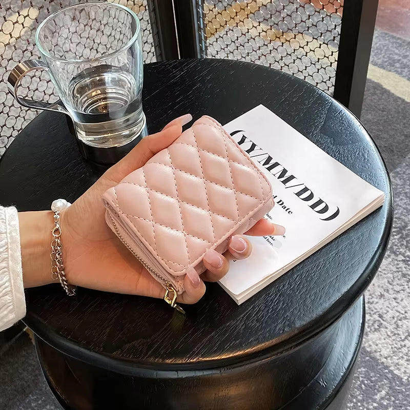 New Fashion Cute Ladies Three Fold Small Wallets Leisure Travel Coin Purses Women PU Leather Multi Card Wallet