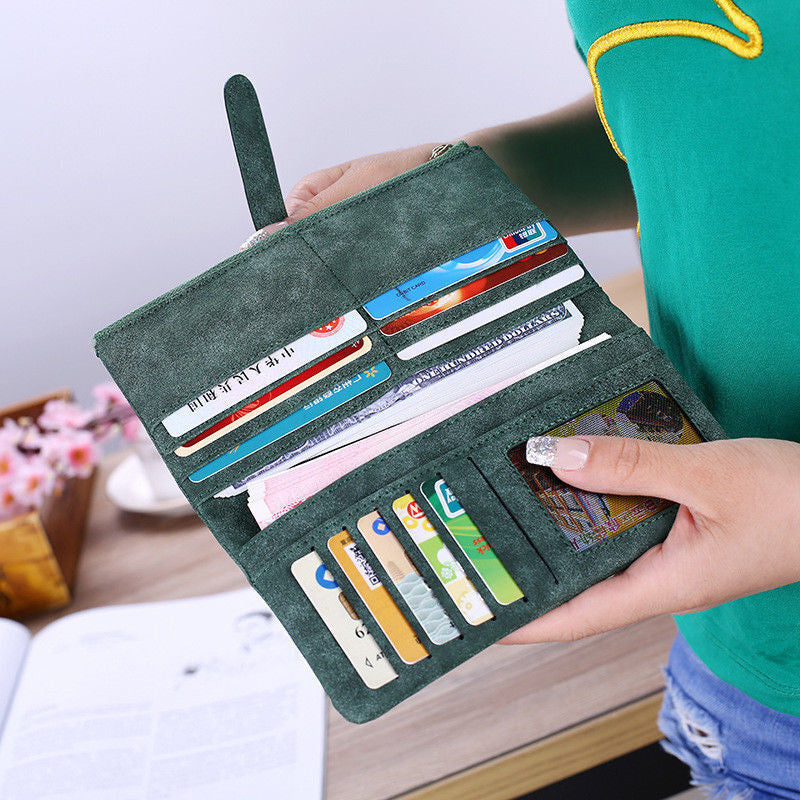 Womens Soft Leather Long Wallet Clutch Card Cash Holder Phone Purse Handbag Bag