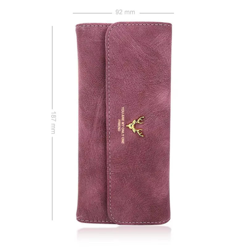Women'S Photo Engraved Trifold Photo Wallet Women'S Wallet Long Scrub Retro Multi-Function Clasp Clutch Cover High Capacity