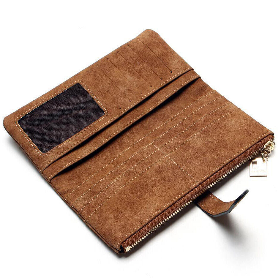 Womens Soft Leather Long Wallet Clutch Card Cash Holder Phone Purse Handbag Bag