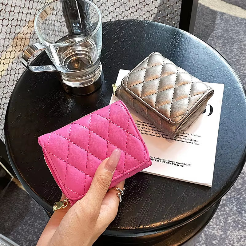 New Fashion Cute Ladies Three Fold Small Wallets Leisure Travel Coin Purses Women PU Leather Multi Card Wallet