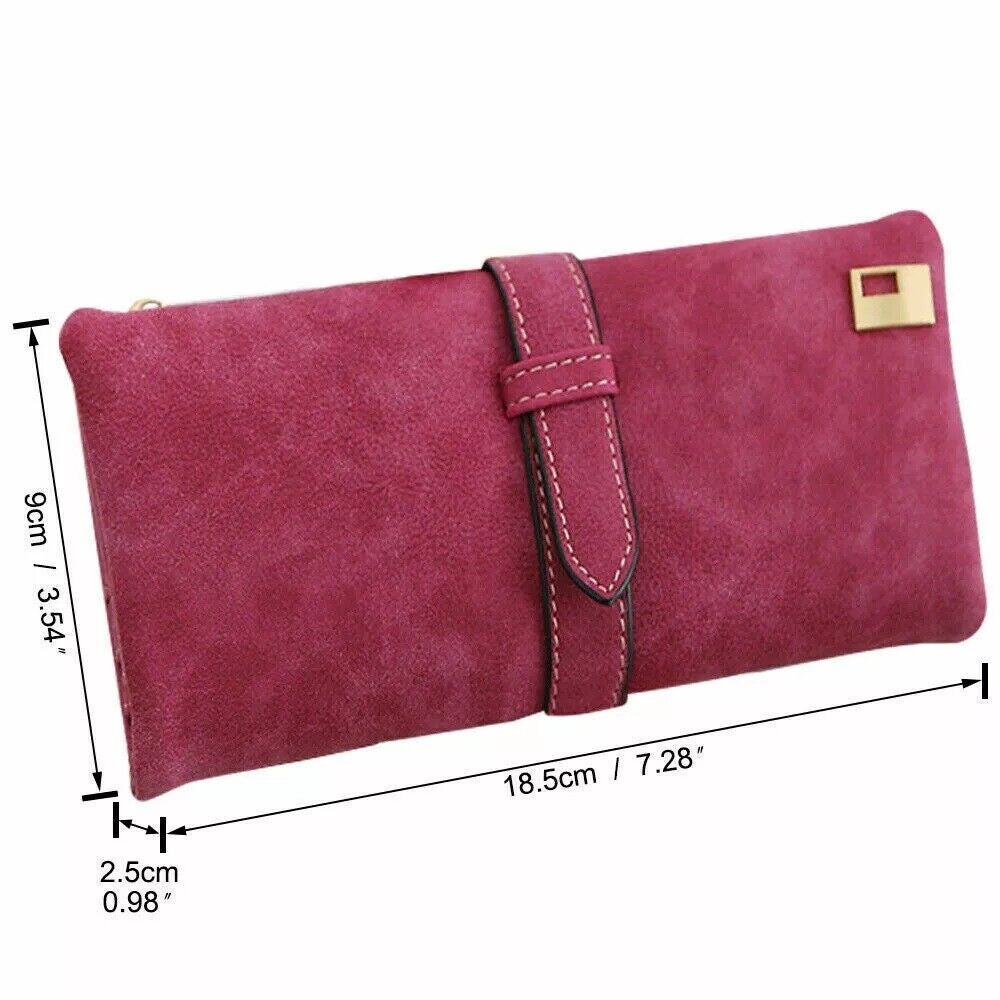 Womens Soft Leather Long Wallet Clutch Card Cash Holder Phone Purse Handbag Bag
