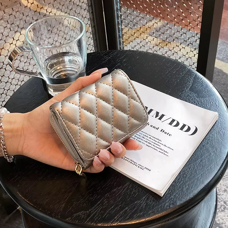 New Fashion Cute Ladies Three Fold Small Wallets Leisure Travel Coin Purses Women PU Leather Multi Card Wallet