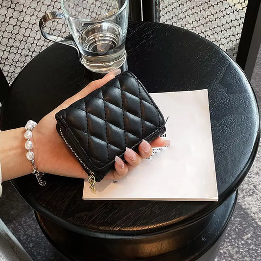New Fashion Cute Ladies Three Fold Small Wallets Leisure Travel Coin Purses Women PU Leather Multi Card Wallet