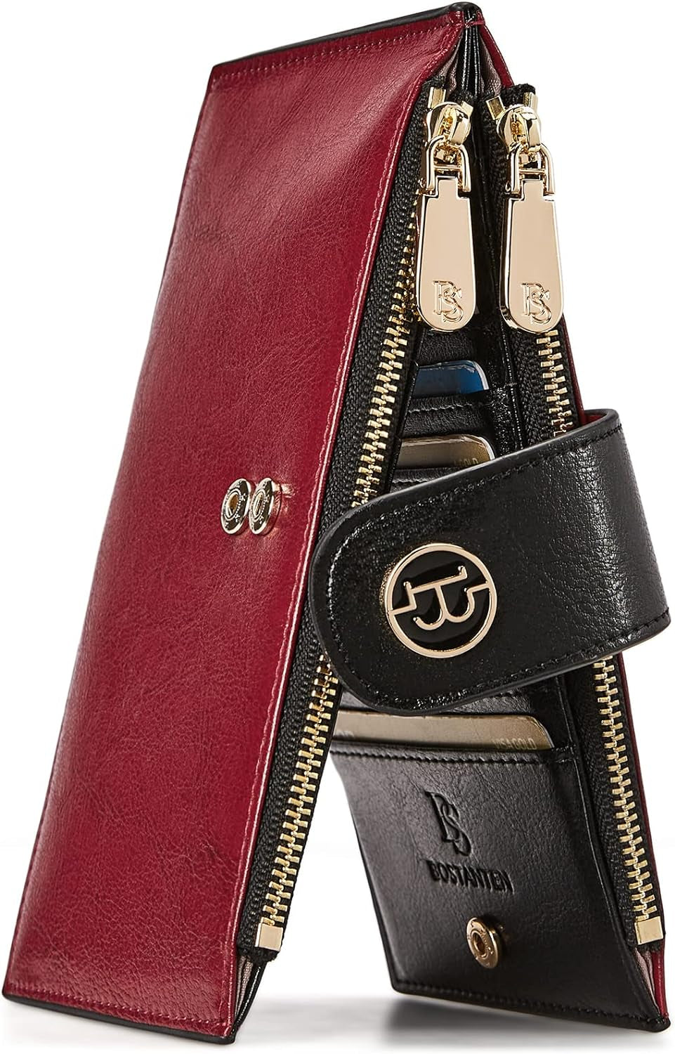 BOSTANTEN Leather Wallets for Women RFID Blocking Slim Bofild Purse Card Holder