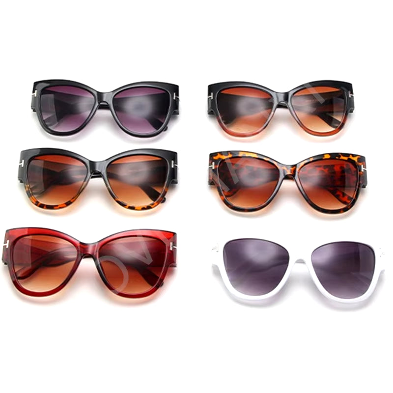 Women Sunglasses New Fashion Brand Designer Cat Eye Female Gradient Points Sun Glasses Big Oculos Feminino De Sol UV400
