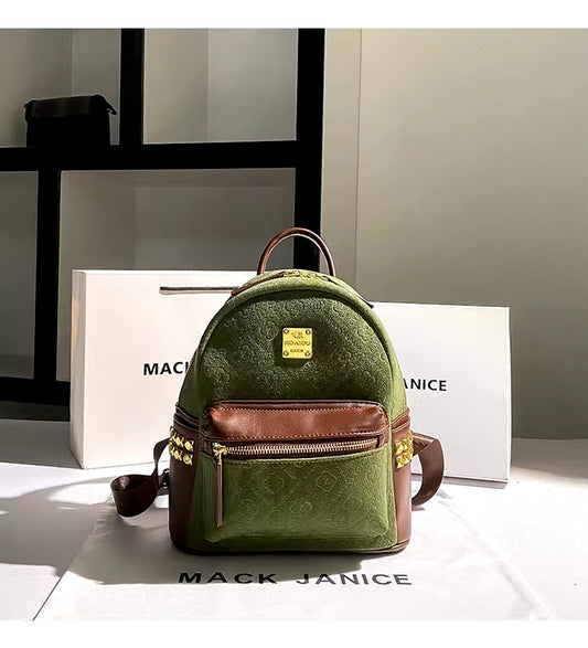 Autumn Floral Cowhide Genuine Leather Fashion Backpack High Quality Women'S Handbag Shoulder Bag Lady Purse Female Casual Bag