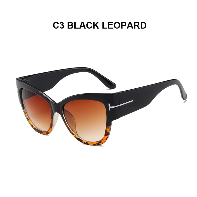 Women Sunglasses New Fashion Brand Designer Cat Eye Female Gradient Points Sun Glasses Big Oculos Feminino De Sol UV400