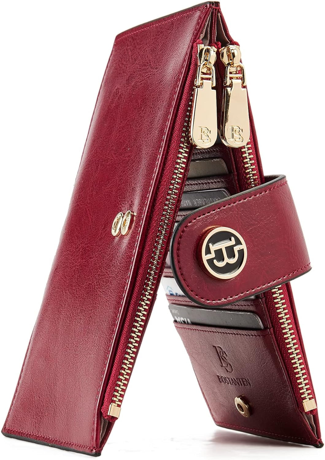 BOSTANTEN Leather Wallets for Women RFID Blocking Slim Bofild Purse Card Holder