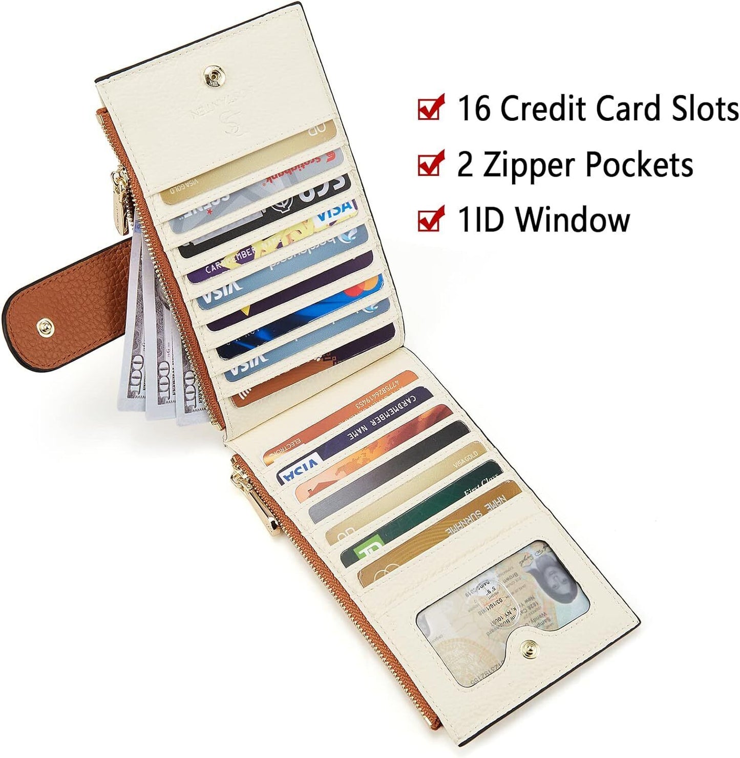 BOSTANTEN Leather Wallets for Women RFID Blocking Slim Bofild Purse Card Holder