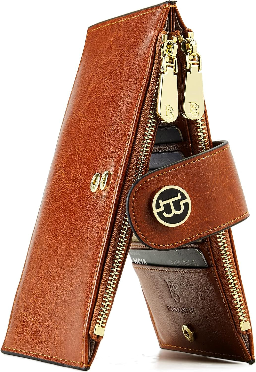 BOSTANTEN Leather Wallets for Women RFID Blocking Slim Bofild Purse Card Holder