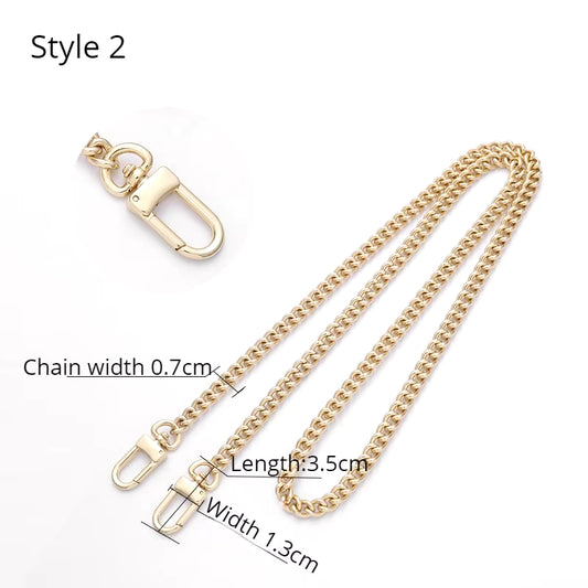 Golden Bag Chain Accessories Metal Extension Chains Underarm Crossbody Shoulder Belt Replacement Bags Strap for Women'S Bag