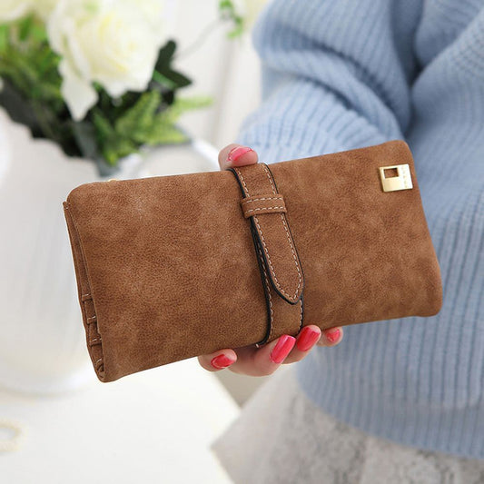 Womens Ladies Suede Leather Clutch Wallet Long Card Holder Case Purse Handbag US