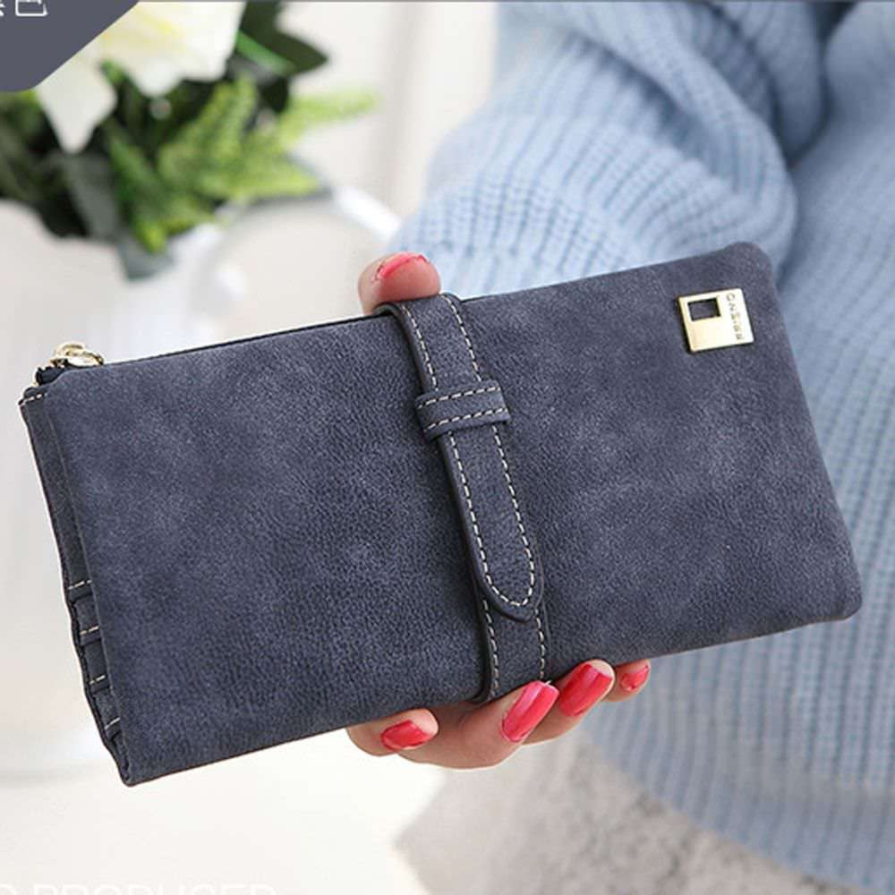 Womens Ladies Suede Leather Clutch Wallet Long Card Holder Case Purse Handbag US