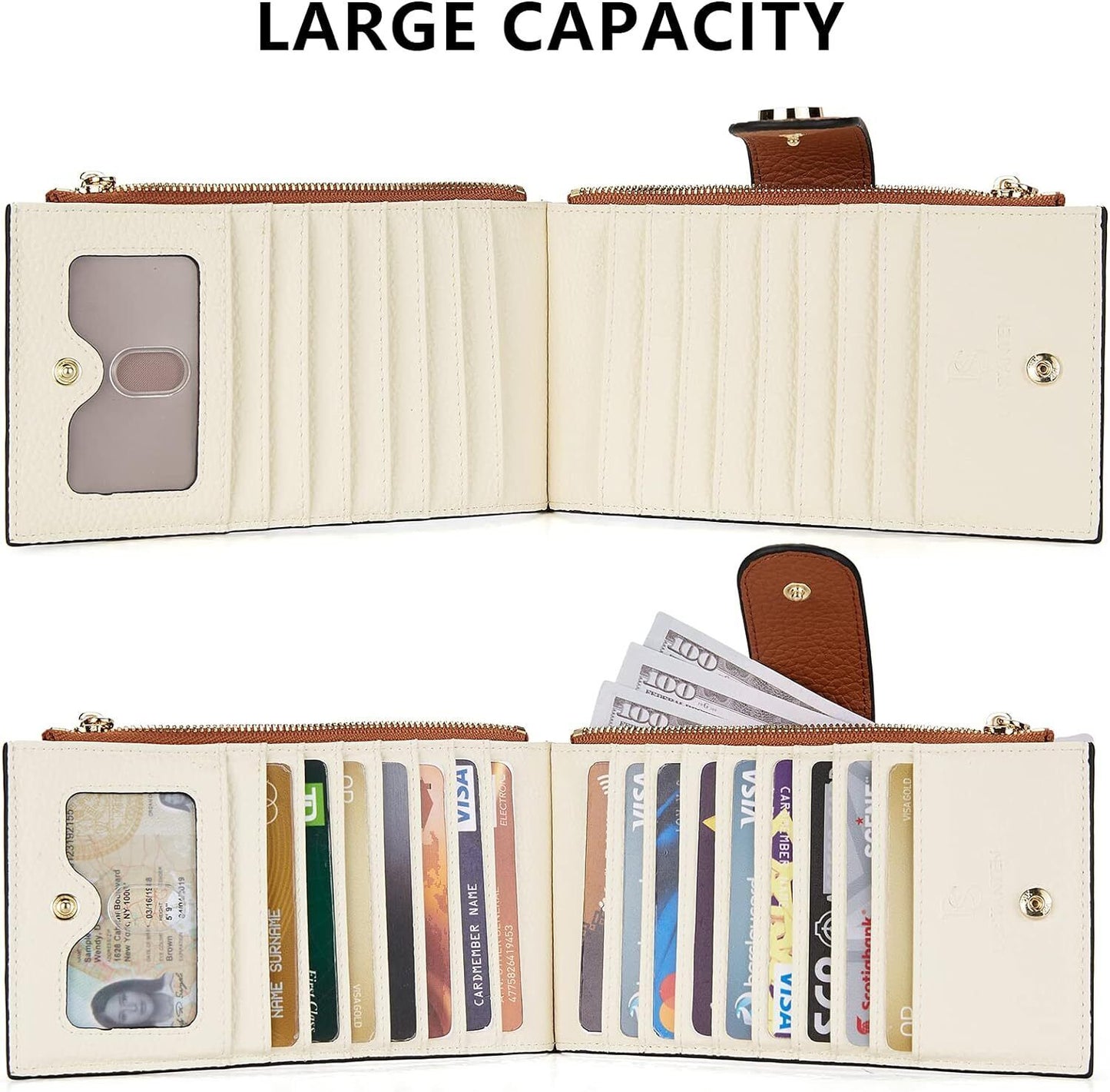 BOSTANTEN Leather Wallets for Women RFID Blocking Slim Bofild Purse Card Holder