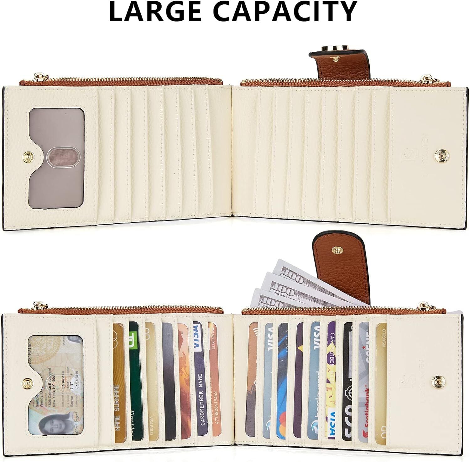 BOSTANTEN Leather Wallets for Women RFID Blocking Slim Bofild Purse Card Holder