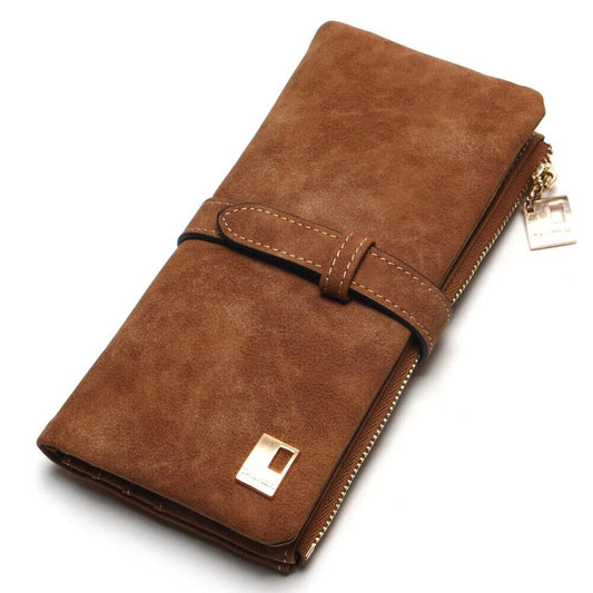 Womens Suede Leather Long Wallet Clutch Card Cash Holder Phone Purse Handbag Bag