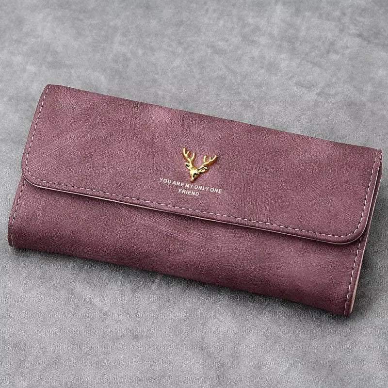 Women'S Photo Engraved Trifold Photo Wallet Women'S Wallet Long Scrub Retro Multi-Function Clasp Clutch Cover High Capacity