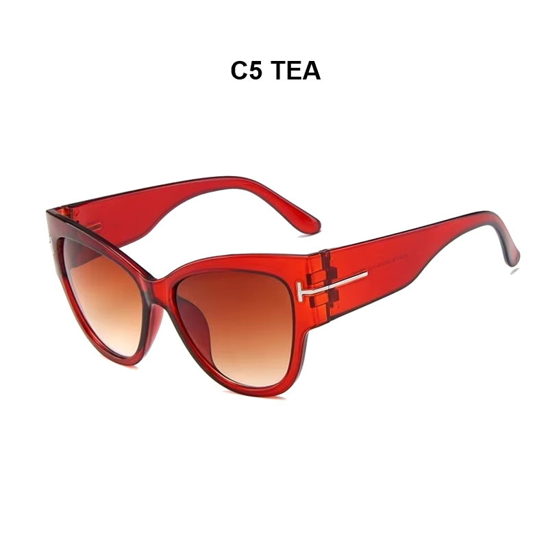 Women Sunglasses New Fashion Brand Designer Cat Eye Female Gradient Points Sun Glasses Big Oculos Feminino De Sol UV400