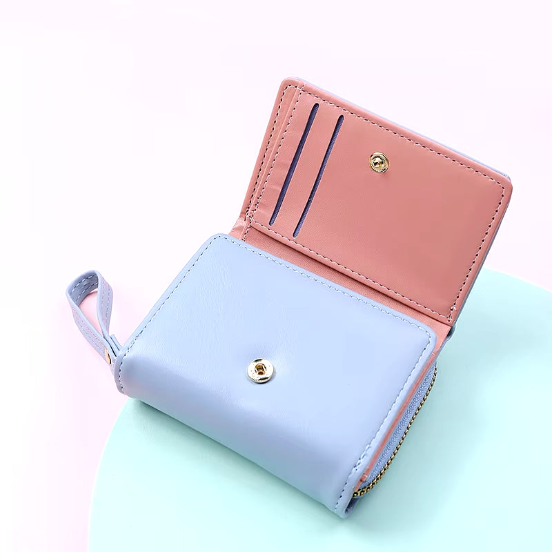 Luxury Brand Women'S Small Wallet Female Card Holder Short Wallets with Coin Purse for Woman Ladies PU Leather Hasp Mini Clutch