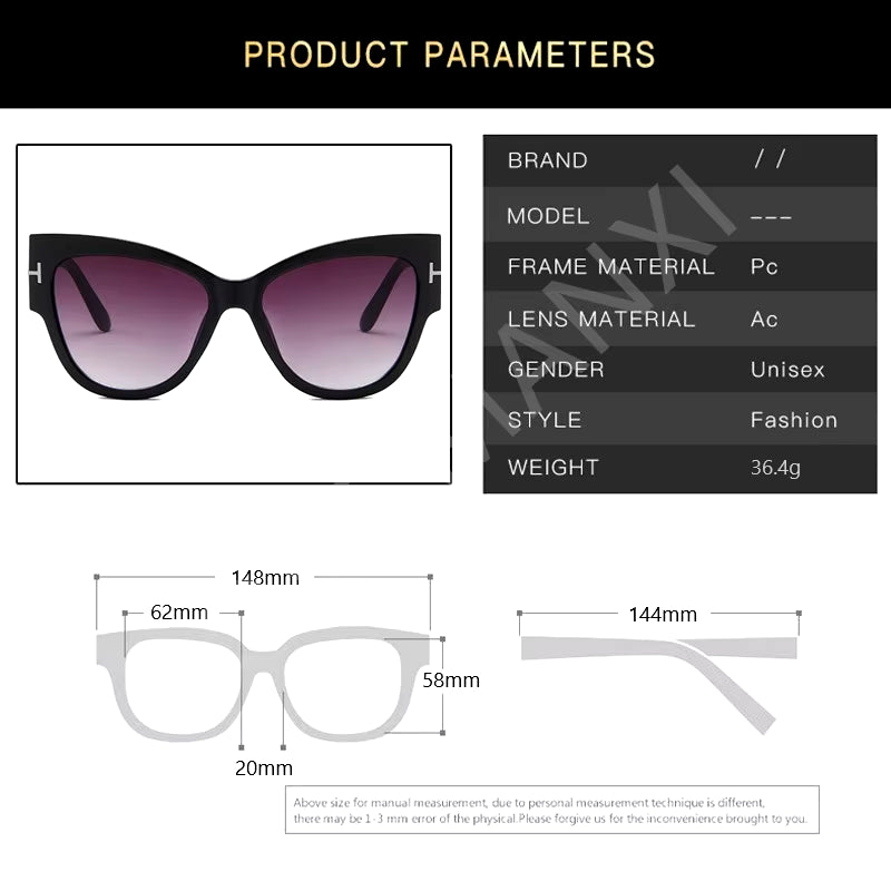 Women Sunglasses New Fashion Brand Designer Cat Eye Female Gradient Points Sun Glasses Big Oculos Feminino De Sol UV400