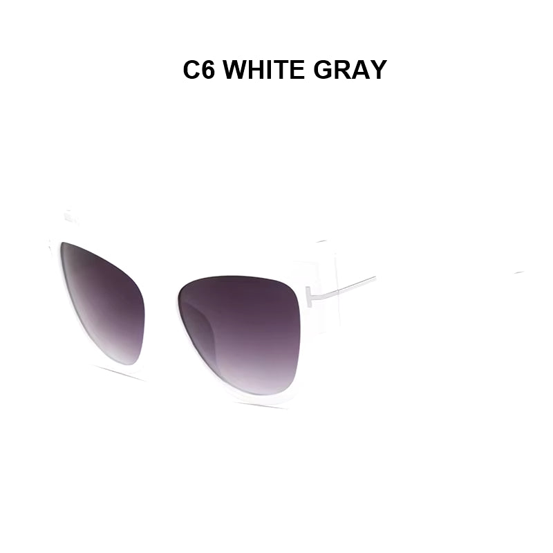 Women Sunglasses New Fashion Brand Designer Cat Eye Female Gradient Points Sun Glasses Big Oculos Feminino De Sol UV400